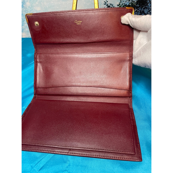 Cartier Burgundy Leather Wallet full size beautiful - Picture 8 of 12